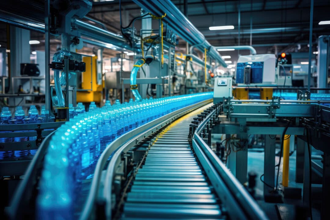 Process of beverage manufacturing on a conveyor belt